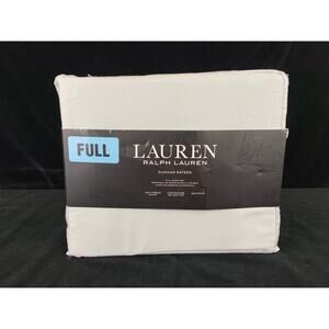 Ralph Lauren Dunham Sateen Full 4 piece cotton 300 count Sheet Set Silver New